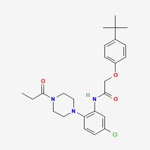 molecular formula C25H32ClN3O3 B4173965 2-(4-tert-butylphenoxy)-N-[5-chloro-2-(4-propionyl-1-piperazinyl)phenyl]acetamide 