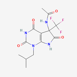 molecular formula C13H15F3N4O4 B4173968 N-[1-isobutyl-2,4,6-trioxo-5-(trifluoromethyl)-2,3,4,5,6,7-hexahydro-1H-pyrrolo[2,3-d]pyrimidin-5-yl]acetamide 