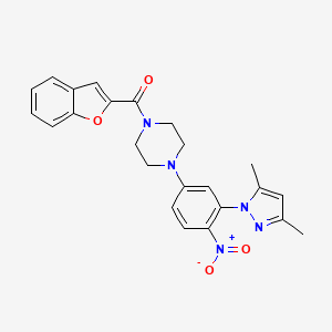 molecular formula C24H23N5O4 B4173977 1-(1-benzofuran-2-ylcarbonyl)-4-[3-(3,5-dimethyl-1H-pyrazol-1-yl)-4-nitrophenyl]piperazine 