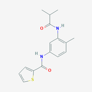 molecular formula C16H18N2O2S B417398 N-[4-methyl-3-(2-methylpropanoylamino)phenyl]thiophene-2-carboxamide 