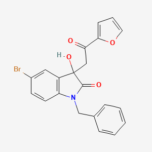 molecular formula C21H16BrNO4 B4174000 1-benzyl-5-bromo-3-[2-(2-furyl)-2-oxoethyl]-3-hydroxy-1,3-dihydro-2H-indol-2-one 