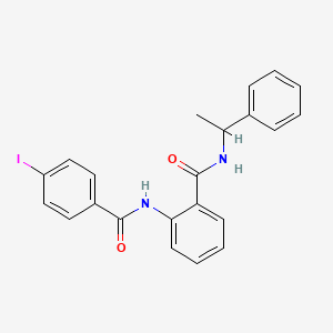 molecular formula C22H19IN2O2 B4174011 2-[(4-iodobenzoyl)amino]-N-(1-phenylethyl)benzamide 