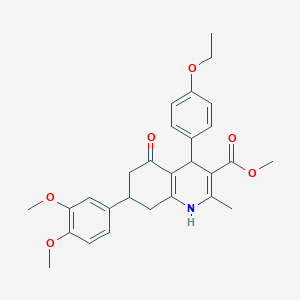 molecular formula C28H31NO6 B417403 Methyl 7-(3,4-dimethoxyphenyl)-4-(4-ethoxyphenyl)-2-methyl-5-oxo-1,4,5,6,7,8-hexahydro-3-quinolinecarboxylate 