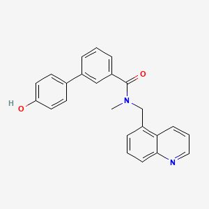 molecular formula C24H20N2O2 B4174030 4'-hydroxy-N-methyl-N-(quinolin-5-ylmethyl)biphenyl-3-carboxamide 