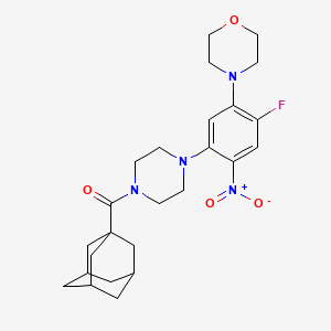 molecular formula C25H33FN4O4 B4174055 4-{5-[4-(1-adamantylcarbonyl)-1-piperazinyl]-2-fluoro-4-nitrophenyl}morpholine 