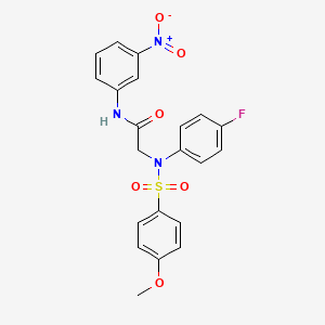 molecular formula C21H18FN3O6S B4174058 N~2~-(4-fluorophenyl)-N~2~-[(4-methoxyphenyl)sulfonyl]-N~1~-(3-nitrophenyl)glycinamide 