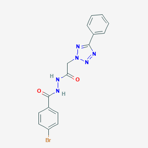 molecular formula C16H13BrN6O2 B417408 N'-[(4-bromophenyl)carbonyl]-2-(5-phenyl-2H-tetraazol-2-yl)acetohydrazide 