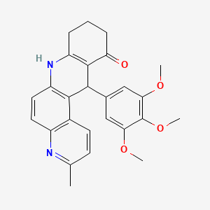 molecular formula C26H26N2O4 B4174083 3-methyl-12-(3,4,5-trimethoxyphenyl)-8,9,10,12-tetrahydrobenzo[b]-4,7-phenanthrolin-11(7H)-one 