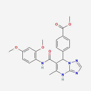 molecular formula C23H23N5O5 B4174084 methyl 4-(6-{[(2,4-dimethoxyphenyl)amino]carbonyl}-5-methyl-4,7-dihydro[1,2,4]triazolo[1,5-a]pyrimidin-7-yl)benzoate 
