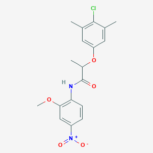 molecular formula C18H19ClN2O5 B4174089 2-(4-chloro-3,5-dimethylphenoxy)-N-(2-methoxy-4-nitrophenyl)propanamide 