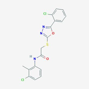 molecular formula C17H13Cl2N3O2S B417411 N-(3-chloro-2-methylphenyl)-2-{[5-(2-chlorophenyl)-1,3,4-oxadiazol-2-yl]sulfanyl}acetamide 