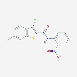 molecular formula C16H11ClN2O3S B417416 3-chloro-6-methyl-N-(2-nitrophenyl)-1-benzothiophene-2-carboxamide 