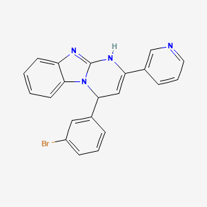 molecular formula C21H15BrN4 B4174165 4-(3-bromophenyl)-2-(3-pyridinyl)-1,4-dihydropyrimido[1,2-a]benzimidazole 