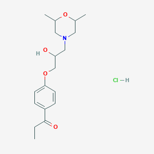 molecular formula C18H28ClNO4 B4174173 1-{4-[3-(2,6-dimethyl-4-morpholinyl)-2-hydroxypropoxy]phenyl}-1-propanone hydrochloride 