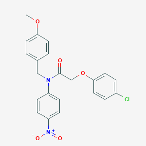 molecular formula C22H19ClN2O5 B417418 2-[(4-chlorophenyl)oxy]-N-{4-nitrophenyl}-N-{[4-(methyloxy)phenyl]methyl}acetamide 