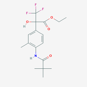 molecular formula C17H22F3NO4 B4174181 ethyl 2-{4-[(2,2-dimethylpropanoyl)amino]-3-methylphenyl}-3,3,3-trifluoro-2-hydroxypropanoate 