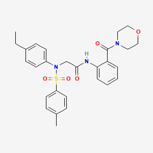 molecular formula C28H31N3O5S B4174184 N~2~-(4-ethylphenyl)-N~2~-[(4-methylphenyl)sulfonyl]-N~1~-[2-(4-morpholinylcarbonyl)phenyl]glycinamide 