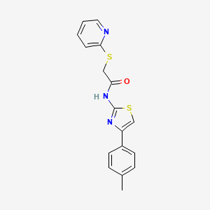 molecular formula C17H15N3OS2 B4174192 N-[4-(4-methylphenyl)-1,3-thiazol-2-yl]-2-(2-pyridinylthio)acetamide 