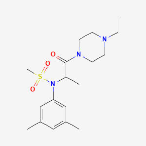 molecular formula C18H29N3O3S B4174203 N-(3,5-dimethylphenyl)-N-[2-(4-ethyl-1-piperazinyl)-1-methyl-2-oxoethyl]methanesulfonamide 