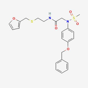 molecular formula C23H26N2O5S2 B4174210 N~2~-[4-(benzyloxy)phenyl]-N~1~-{2-[(2-furylmethyl)thio]ethyl}-N~2~-(methylsulfonyl)glycinamide 