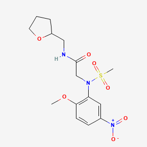molecular formula C15H21N3O7S B4174224 N~2~-(2-methoxy-5-nitrophenyl)-N~2~-(methylsulfonyl)-N~1~-(tetrahydro-2-furanylmethyl)glycinamide 