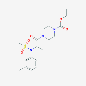 molecular formula C19H29N3O5S B4174251 ethyl 4-[N-(3,4-dimethylphenyl)-N-(methylsulfonyl)alanyl]-1-piperazinecarboxylate 
