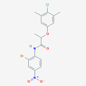 molecular formula C17H16BrClN2O4 B4174258 N-(2-bromo-4-nitrophenyl)-2-(4-chloro-3,5-dimethylphenoxy)propanamide 