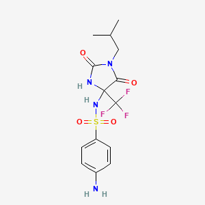 molecular formula C14H17F3N4O4S B4174259 4-amino-N-[1-isobutyl-2,5-dioxo-4-(trifluoromethyl)-4-imidazolidinyl]benzenesulfonamide 