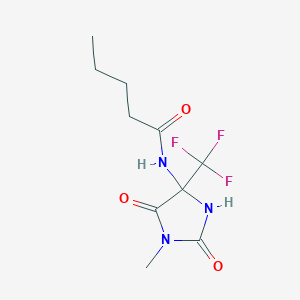 molecular formula C10H14F3N3O3 B4174270 N-[1-methyl-2,5-dioxo-4-(trifluoromethyl)-4-imidazolidinyl]pentanamide 