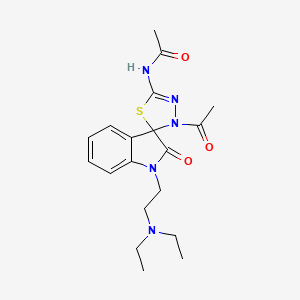 molecular formula C19H25N5O3S B4174271 N-{3'-acetyl-1-[2-(diethylamino)ethyl]-2-oxo-1,2-dihydro-3'H-spiro[indole-3,2'-[1,3,4]thiadiazol]-5'-yl}acetamide 