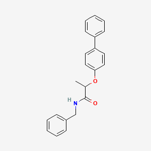 molecular formula C22H21NO2 B4174278 N-benzyl-2-(4-biphenylyloxy)propanamide 