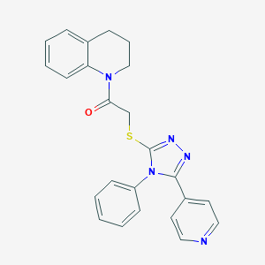 molecular formula C24H21N5OS B417428 1-(3,4-dihydro-2H-quinolin-1-yl)-2-[(4-phenyl-5-pyridin-4-yl-1,2,4-triazol-3-yl)sulfanyl]ethanone CAS No. 332376-19-9