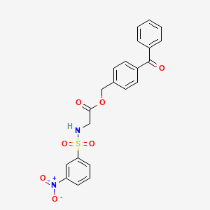 molecular formula C22H18N2O7S B4174293 4-benzoylbenzyl N-[(3-nitrophenyl)sulfonyl]glycinate 