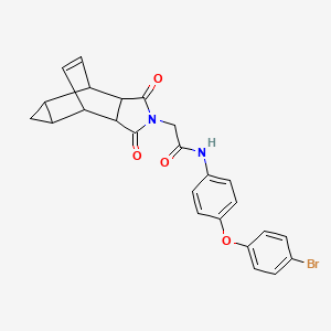 molecular formula C25H21BrN2O4 B4174321 N-[4-(4-bromophenoxy)phenyl]-2-(3,5-dioxo-4-azatetracyclo[5.3.2.0~2,6~.0~8,10~]dodec-11-en-4-yl)acetamide 