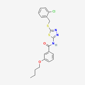 molecular formula C20H20ClN3O2S2 B4174329 3-butoxy-N-{5-[(2-chlorobenzyl)thio]-1,3,4-thiadiazol-2-yl}benzamide 