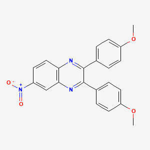molecular formula C22H17N3O4 B4174334 2,3-双(4-甲氧基苯基)-6-硝基喹喔啉 