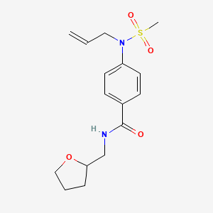 molecular formula C16H22N2O4S B4174338 4-[allyl(methylsulfonyl)amino]-N-(tetrahydro-2-furanylmethyl)benzamide 