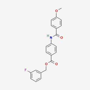 molecular formula C22H18FNO4 B4174365 3-fluorobenzyl 4-[(4-methoxybenzoyl)amino]benzoate 