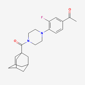 molecular formula C23H29FN2O2 B4174375 1-{4-[4-(1-adamantylcarbonyl)-1-piperazinyl]-3-fluorophenyl}ethanone 