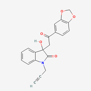 molecular formula C20H15NO5 B4174377 3-[2-(1,3-benzodioxol-5-yl)-2-oxoethyl]-3-hydroxy-1-(2-propyn-1-yl)-1,3-dihydro-2H-indol-2-one 