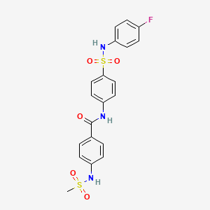 molecular formula C20H18FN3O5S2 B4174381 N-(4-{[(4-fluorophenyl)amino]sulfonyl}phenyl)-4-[(methylsulfonyl)amino]benzamide 