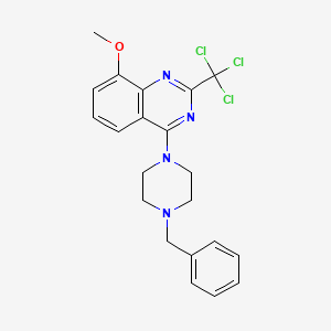 molecular formula C21H21Cl3N4O B4174397 4-(4-benzyl-1-piperazinyl)-8-methoxy-2-(trichloromethyl)quinazoline 