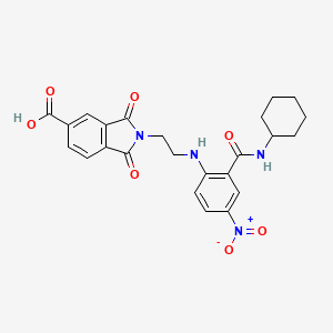 molecular formula C24H24N4O7 B4174400 2-[2-({2-[(cyclohexylamino)carbonyl]-4-nitrophenyl}amino)ethyl]-1,3-dioxo-5-isoindolinecarboxylic acid 
