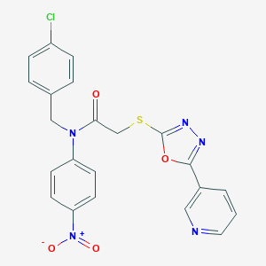 N-[(4-chlorophenyl)methyl]-N-(4-nitrophenyl)-2-[(5-pyridin-3-yl-1,3,4-oxadiazol-2-yl)sulfanyl]acetamide