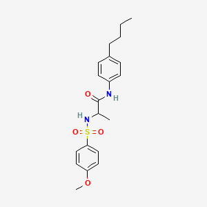 molecular formula C20H26N2O4S B4174419 N~1~-(4-butylphenyl)-N~2~-[(4-methoxyphenyl)sulfonyl]alaninamide 