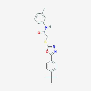 2-[[5-(4-tert-butylphenyl)-1,3,4-oxadiazol-2-yl]sulfanyl]-N-(3-methylphenyl)acetamide