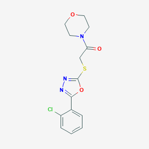 molecular formula C14H14ClN3O3S B417443 2-[5-(2-Chloro-phenyl)-[1,3,4]oxadiazol-2-ylsulfanyl]-1-morpholin-4-yl-ethanone CAS No. 337505-38-1