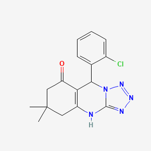 molecular formula C16H16ClN5O B4174436 9-(2-chlorophenyl)-6,6-dimethyl-5,6,7,9-tetrahydrotetrazolo[5,1-b]quinazolin-8(4H)-one 