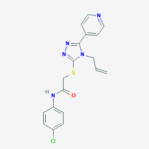molecular formula C18H16ClN5OS B417445 2-{[4-allyl-5-(4-pyridinyl)-4H-1,2,4-triazol-3-yl]sulfanyl}-N-(4-chlorophenyl)acetamide CAS No. 337505-49-4