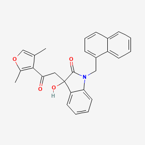 molecular formula C27H23NO4 B4174450 3-[2-(2,4-dimethyl-3-furyl)-2-oxoethyl]-3-hydroxy-1-(1-naphthylmethyl)-1,3-dihydro-2H-indol-2-one 